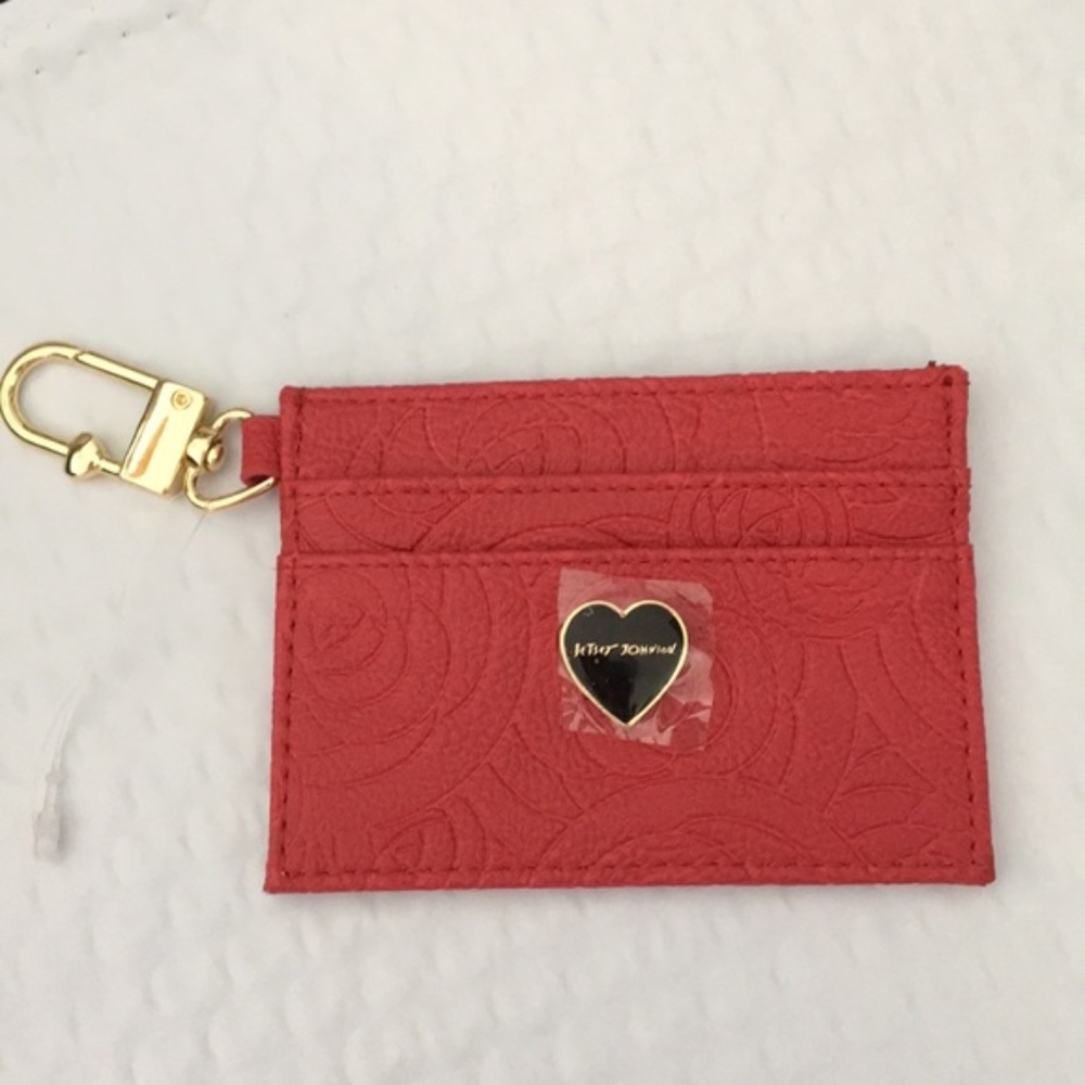 New Betsey Johnson Card Case - Key Fob w see thru